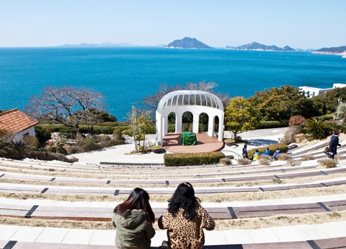 韩国长蛇岛海上公园浪漫而美丽的旅游胜地