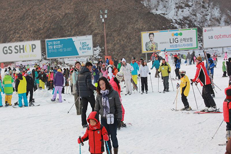 来韩国滑雪就是那么方便
