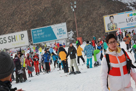来韩国滑雪就是那么方便