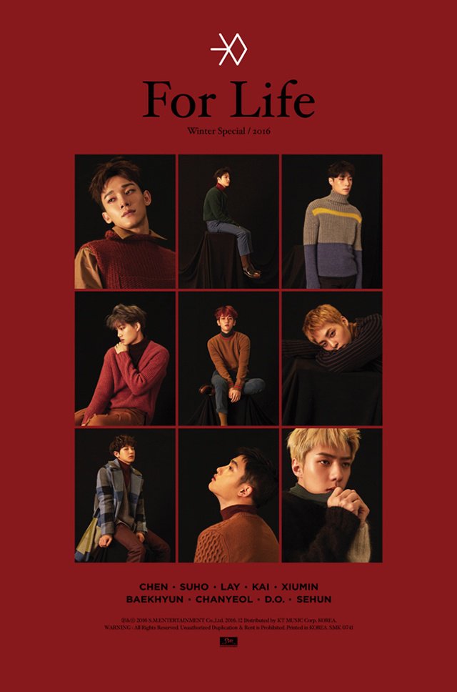 EXO冬季特别专辑《For Life》团体成员个人写真照