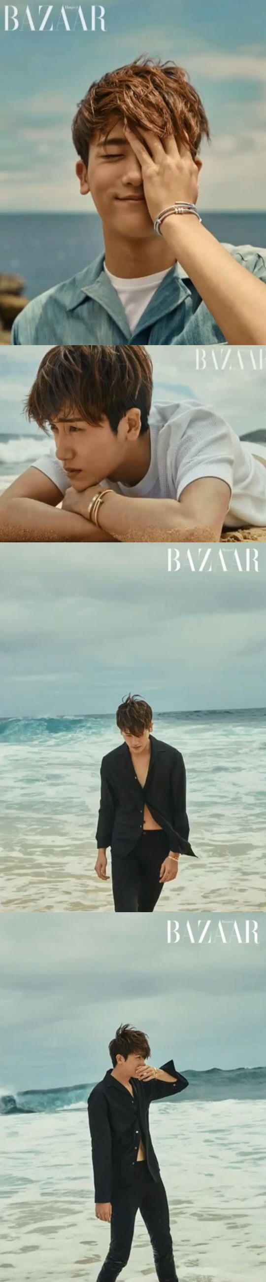 朴炯植为时尚杂志《Harpers BAZAAR》拍摄6月刊写真