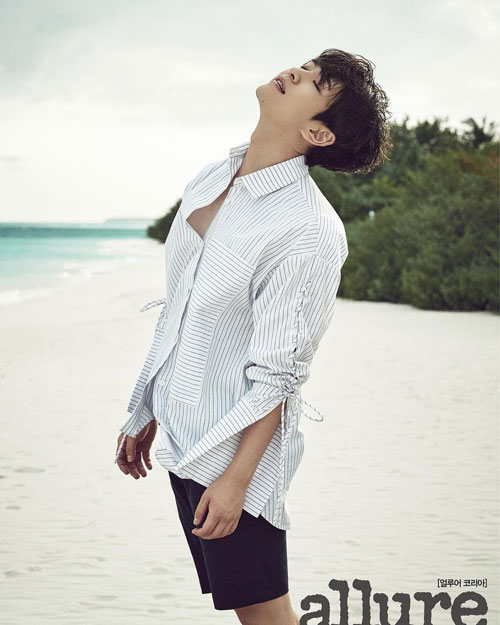 SHINee珉豪与温流携手为时装杂志《allure》最新一期拍摄写真