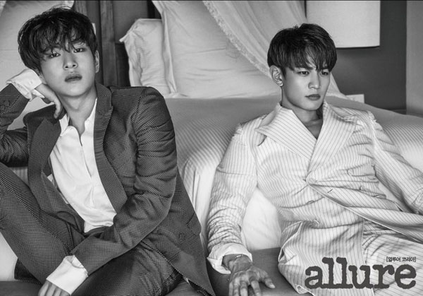 SHINee珉豪与温流携手为时装杂志《allure》最新一期拍摄写真