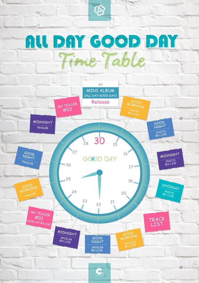 新女团GOOD DAY首张迷你专辑《ALL DAY GOOD DAY》行程表公开