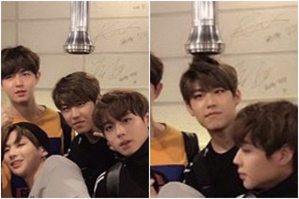 Wanna One成员朴佑镇头发被抽风机吸起