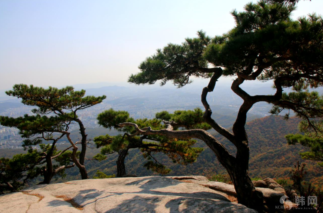 首尔道峰山秋景枫叶图片欣赏