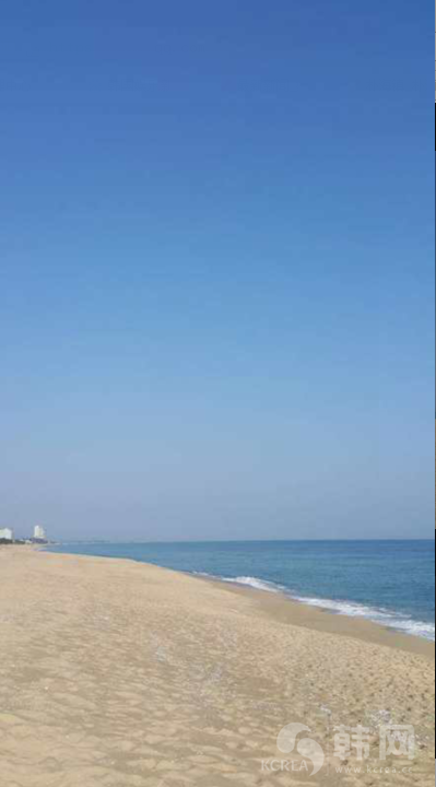 江陵镜浦台秋季海边风景