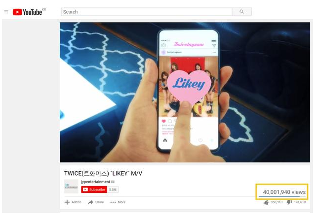 TWICE 新曲mv点击破4000万