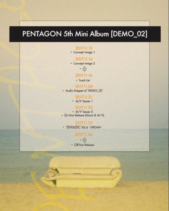 PENTAGON迷你五辑《DEMO_02》回归行程表公开