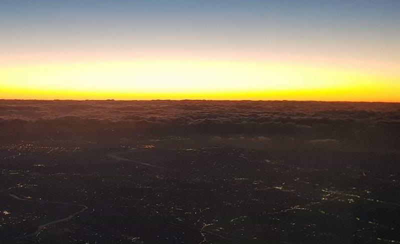  济州岛大海日落日出之景