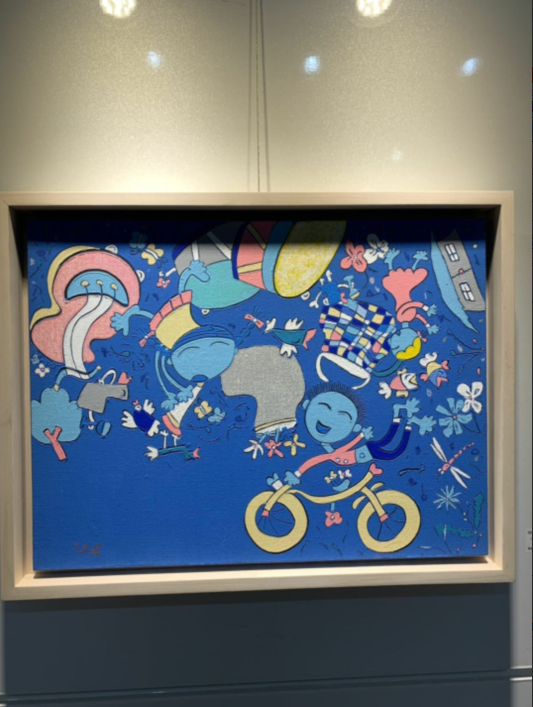 韩国经济大厦一层美术展--节日气氛利用色彩表达