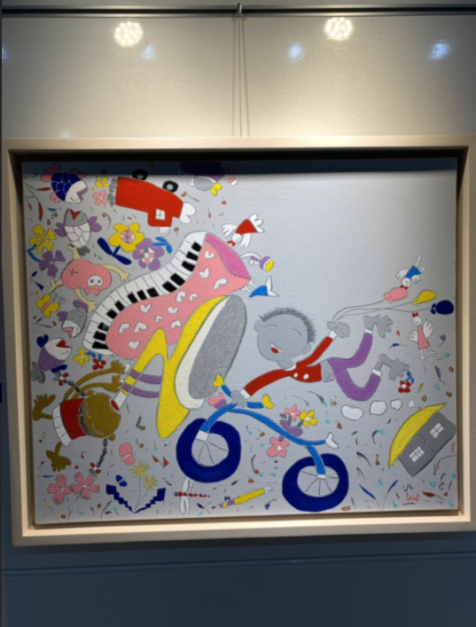 韩国经济大厦一层美术展--节日气氛利用色彩表达