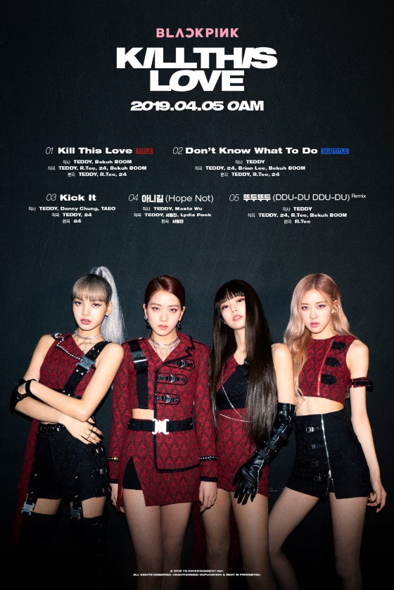 人气女团BLACKPINK迷你二辑全曲歌单正式公开