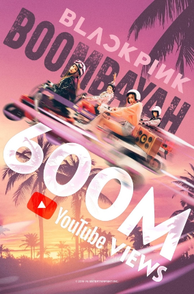 BLACKPINK《BOOMBAYAH》MV播放量超6亿次纪念海报